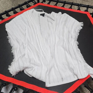 Lane Bryant fringed white cardigan size 22/28 #2